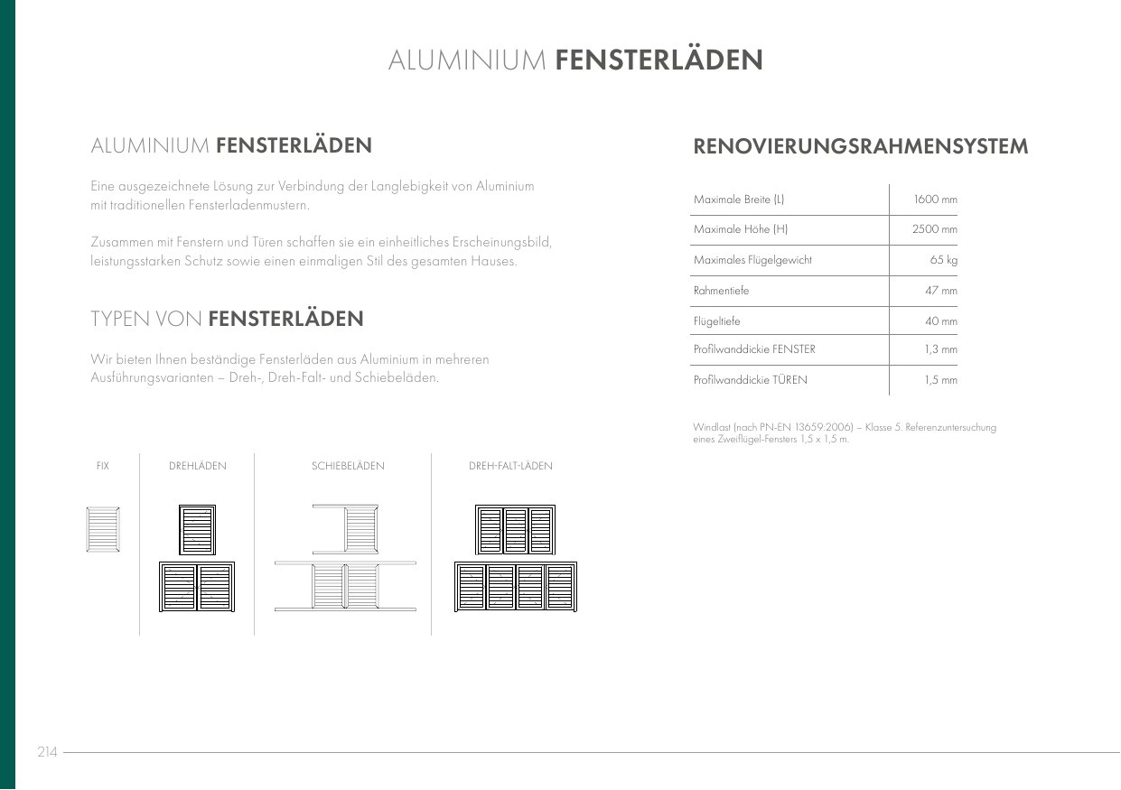 Aluminium-Fensterläden – Abbildung aus dem Produktkatalog