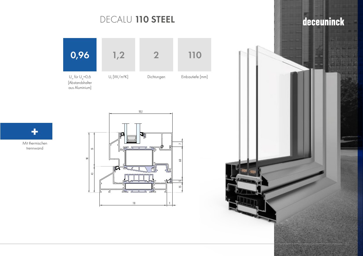 Decalu 110 Steel – Abbildung aus dem Produktkatalog