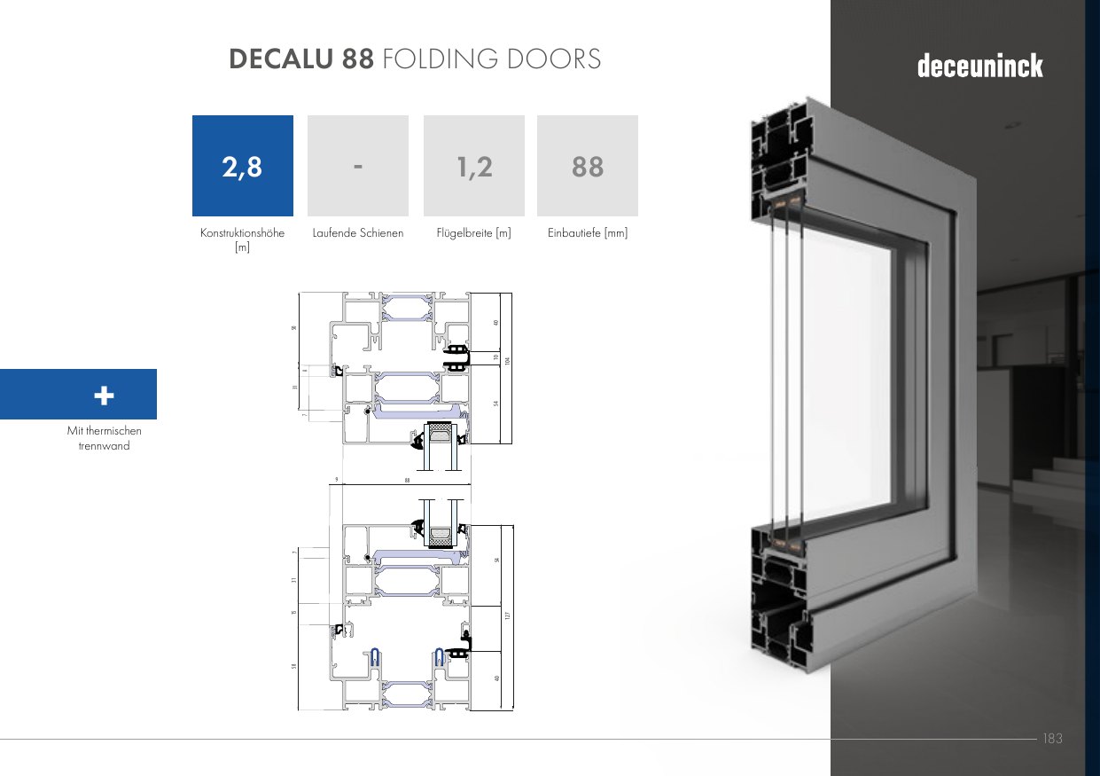 Decalu 88 Folding Doors – Abbildung aus dem Produktkatalog
