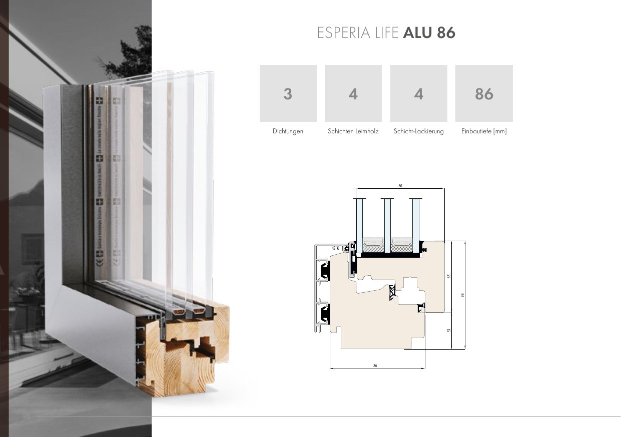 Esperia Life Alu 86 – Abbildung aus dem Produktkatalog