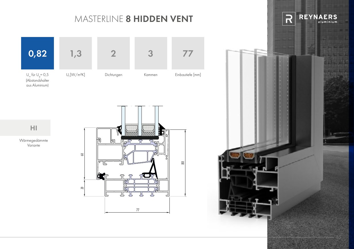 MasterLine 8 Hidden Vent – Abbildung aus dem Produktkatalog