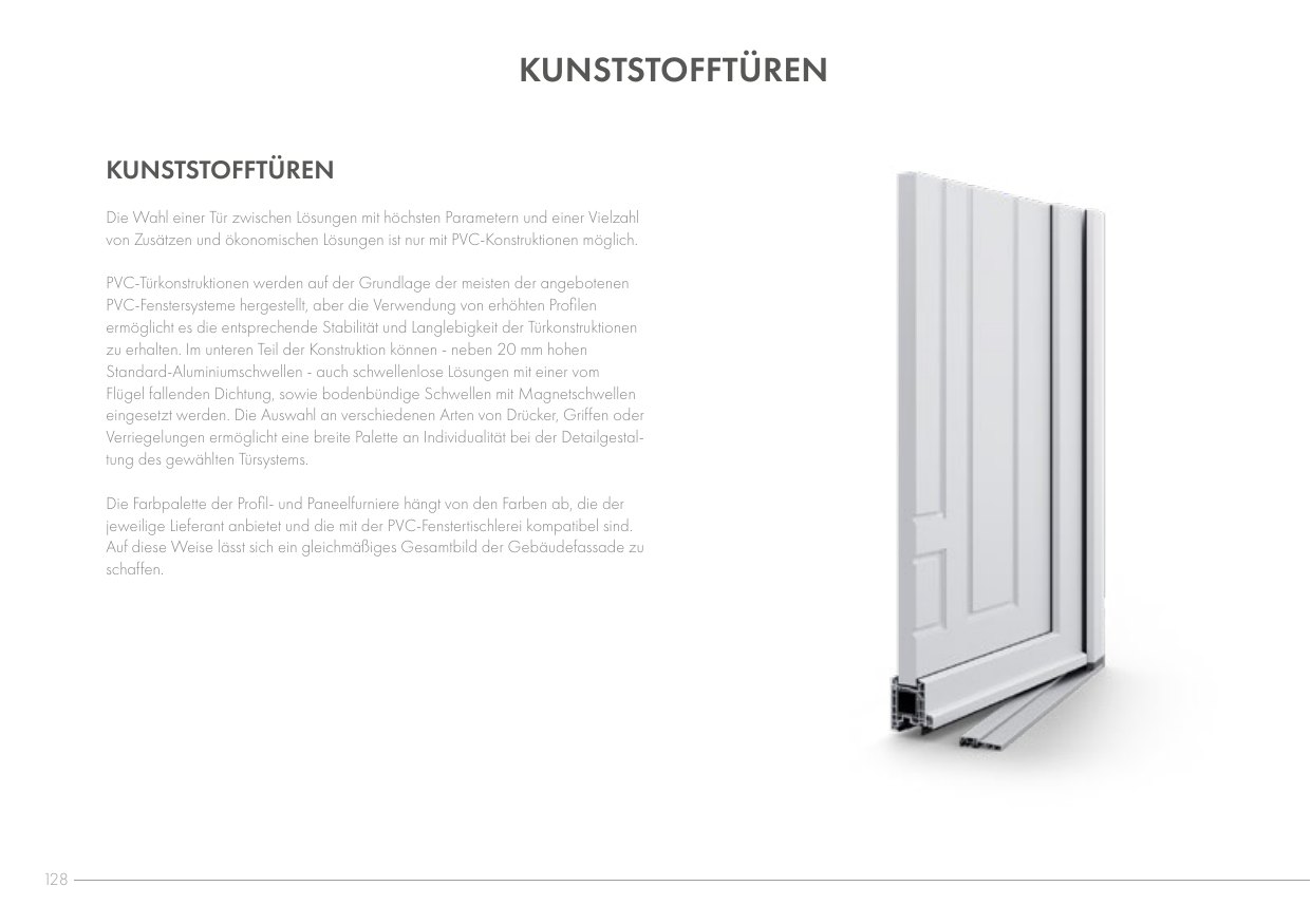 PVC-Türen – Abbildung aus dem Produktkatalog