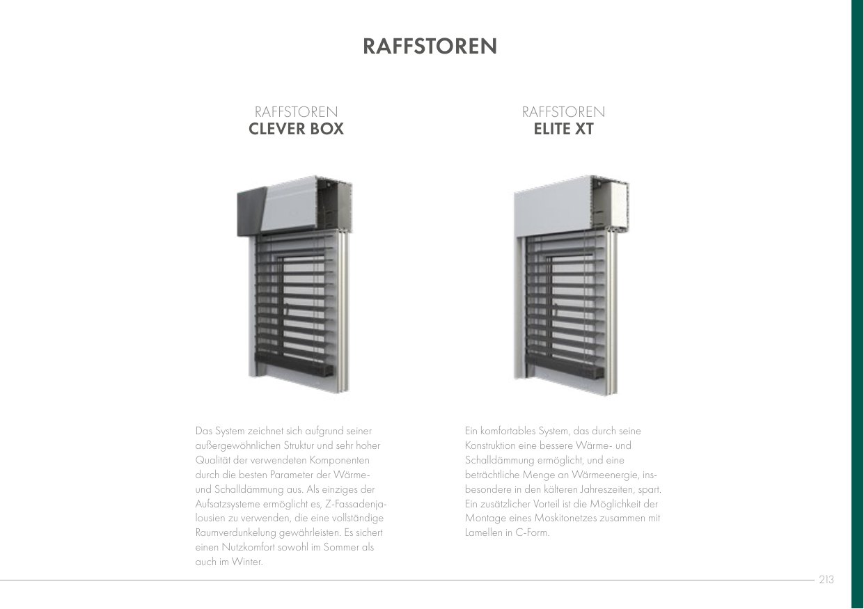 Raffstore Clever Box – Abbildung aus dem Produktkatalog