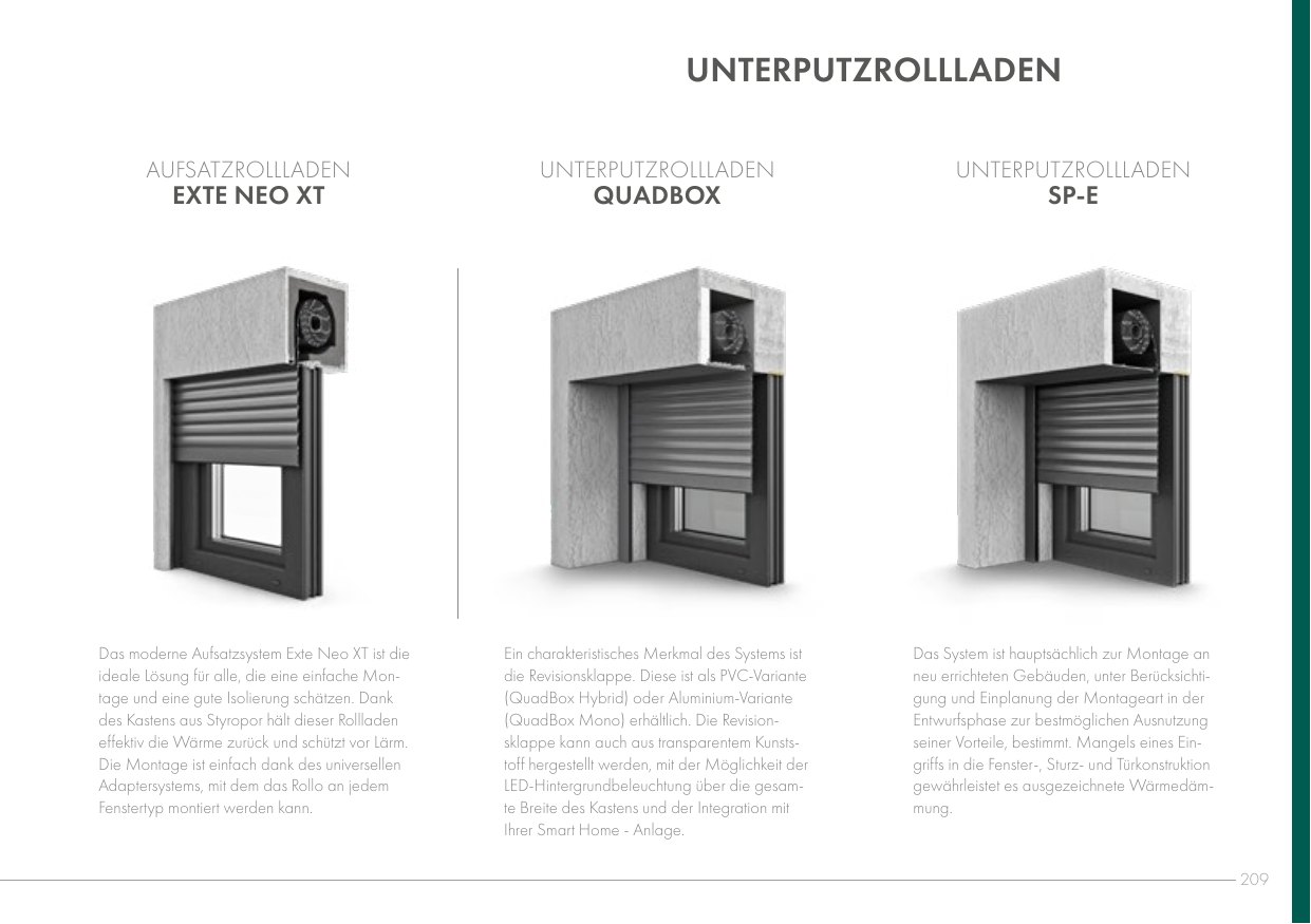 Unterputzrollläden – Abbildung aus dem Produktkatalog